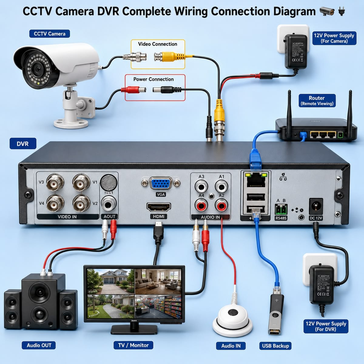 Remote video monitoring on computer and smartphone